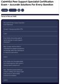 CalMHSA Peer Support Specialist Certification Exam &ndash; Accurate Solutions For Every Question