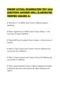 PMHNP ACTUAL EXAMINATION TEST 2026 QUESTIONS ANSWERS WELL ELABORATED VERIFIED GRADED A&plus;