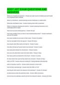BODY ART EXAM QUESTIONS AND ANSWERS