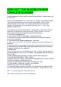 BODY ART TEST QUESTIONS WITH COMPLETE ANSWERS