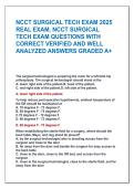 NCCT SURGICAL TECH EXAM 2025  REAL EXAM&comma; NCCT SURGICAL  TECH EXAM QUESTIONS WITH  CORRECT VERIFIED AND WELL  ANALYZED ANSWERS GRADED A&plus;