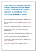 Cwea collections Grade 1 EXAM  With  Correct Detailed and verified answers  ACTUAL EXAM 2026 TEST&excl;&excl; Graded A&plus; &vert;   2026&vert;2027 EXAM UPDATE &lpar;100&percnt;   Accurate & Verified SOLUTIONS&rpar;