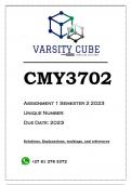CMY3702 Assignment 1 (ANSWERS) Semester 2 2023 - DISTINCTION GUARANTEED