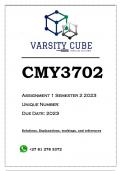 CMY3702 Assignment 1 &lpar;ANSWERS&rpar; Semester 2 2023 - DISTINCTION GUARANTEED