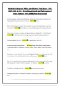 Medical Coding and Billing Certification Final Exam - CPC&comma; CBCS&comma; CCA & CCS &vert; Actual Questions & Verified Answers &vert; latest Updated 2025&sol;2026 &vert; Pass Guaranteed