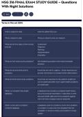 NSG 316 FINAL EXAM STUDY GUIDE &ndash; Questions With Right Solutions