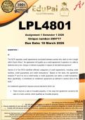 LPL4801 Assignment 1 &lpar;COMPLETE ANSWERS&rpar; Semester 1 2026 &lpar;269717 &rpar; - DUE 18 March 2026