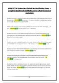 NHA PCT&sol;A Patient Care Technician Certification Exam  &ndash; Complete Questions & Verified Answers &vert; Pass Guaranteed 2025&sol;2026