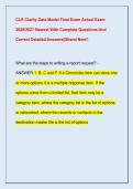 CLR Clarity Data Model Final Exam Actual Exam  2026&sol;2027 Newest With Complete Questions And  Correct Detailed Answers&vert;&vert;Brand New&excl;&excl; 