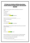 PCT Patient Care Technician Certification Exam Review &ndash; Complete Questions & Verified Answers &vert; Pass Guaranteed 2025&sol;2026