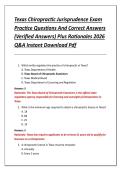 Texas Chiropractic Jurisprudence Exam  Practice Questions And Correct Answers  &lpar;Verified Answers&rpar; Plus Rationales 2026  Q&A Instant Download Pdf 