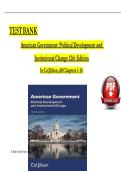 TEST BANK - American Government&colon; Political Development and Institutional Change 12th Edition by Cal Jillson&comma; All Chapters 1 - 16&comma; Complete Latest Version