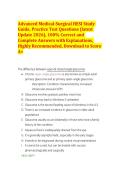 Advanced Medical-Surgical HESI Study Guide&comma; Practice Test Questions &lpar;latest Update 2026&rpar;&comma; 100&percnt; Correct and Complete Answers with Explanations&comma; Highly Recommended&comma; Download to Score A&plus;