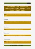 Texas Barber Exam Practice Test  Questions and Correct Answers&sol; Latest  Update &sol; Already Graded 