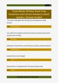 Texas Barber Written Exam Prep  Questions and Correct Answers&sol; Latest  Update &sol; Already Graded