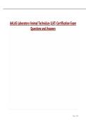 AALAS Laboratory Animal Technician &lpar;LAT&rpar; Certification Exam Questions and Answers&period;