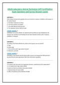 AALAS Laboratory Animal Technician &lpar;LAT&rpar; Certification Exam Questions and Correct Answers