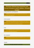 PSI Exam &lpar;Barbering&rpar; Questions and  Correct Answers&sol; Latest Update &sol; Already  Graded