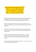 Information Management WGU C468 -1 EXAM QUESTIONS AND VERIFIED ANSWERS 100&percnt; GUARANTEED PASS