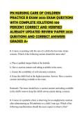 PN NURSING CARE OF CHILDREN PRACTICE B EXAM 2025 EXAM QUESTIONS WITH COMPLETE SOLUTIONS 100 PERCENT CORRECT AND VERIFIED ALREADY UPDATED REVIEW PAPER 2026 QUESTIONS AND CORRECT ANSWERS GRADED A&plus;