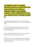 PN NURSING CARE OF CHILDREN PRACTICE B EXAM 2025 EXAM QUESTIONS WITH COMPLETE SOLUTIONS 100 PERCENT CORRECT AND VERIFIED ALREADY ACTUAL EXAMINATION PAPER 2026 QUESTIONS WITH ANSWERS GRADED A&plus;