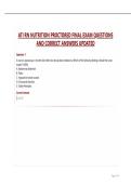 ATI RN NUTRITION PROCTORED  EXAM QUESTIONS AND ANSWERS