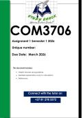 COM3706 Assignment 1 &lpar;QUALITY ANSWERS&rpar; Semester 1 2026