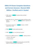 OSHA 510 Exam Complete Questions  and Correct Answers &vert; Newest 2026  Edition &vert; Verified and A&plus; Graded