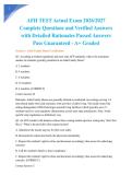 AFH TEST Actual Exam 2026&sol;2027 Complete Questions and Verified Answers with Detailed Rationales Passed Answers Pass Guaranteed - A&plus; Graded