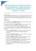 APEX NIH STROKE SCALE GROUP A PATIENT 1-6 Actual Exam 2026&sol;2027 Complete Questions and Verified Answers with Detailed Rationales Pass Guaranteed - A&plus; Graded