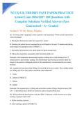 NCCQ UK THEORY PAST PAPER PRACTICE Actual Exam 2026&sol;2027 100 Questions with Complete Solutions Verified Answers Pass Guaranteed - A&plus; Graded