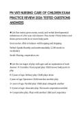 PN VATI NURSING CARE OF CHILDREN EXAM PRACTICE REVIEW 2026 TESTED QUESTIONS ANSWERS
