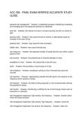 ACC 356 - FINAL EXAM VERIFIED ACCURATE STUDY GUIDE
