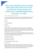 NFPA CWMS CERTIFIED WILDLAND FIRE MITIGATION SPECIALIST EXAM Actual Exam 2026&sol;2027 Complete Questions and Verified Answers with Detailed Rationales Pass Guaranteed - A&plus; Graded