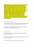 RNSG 2213 &lpar;M&period;H&period;&rpar; - Exam 2&comma; Modlule 7&colon; Personality Dx & Defense Mechanisms&vert;Personality and Personality Disorders&colon; Cluster A Odd-Eccentric Schizoid&comma; Schizotypal&comma; Paranoid&semi; Cluster B Dramatic-Erratic Antisocial&comma; Borderline&comma; Histrionic&comma; Narcissistic&semi; Cluster 