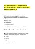 CERTIFIED RADIOLOGY ADMINISTRATOR ACTUAL EXAM PAPER 2026 QUESTIONS WITH ANSWERS GRADED A&plus;