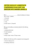 CERTIFIED RADIOLOGY ADMINISTRATOR COMPREHENSIVE EXAM SCRIPT 2026 QUESTIONS WITH ANSWERS GRADED A&plus;