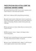PNCB CPN EXAM 2026 ACTUAL SCRIPT 186 QUESTIONS ANSWERS VERIFIED