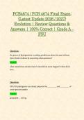 PCB 4674 &sol; PCB4674 Final Exam &lpar;Latest 2026 &sol; 2027 Updates STUDY BUNDLE PACKAGE WITH SOLUTIONS&rpar; Evolution &vert; Questions and Answers &vert; Grade A &vert; 100&percnt; Correct &lpar;Verified Answers&rpar; - FSU