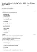 Research as Evidence in Nursing Practice &ndash; 2026 &ndash; Study Guide and Review Material