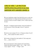 CHEM 120 WEEK 7 LAB PRACTICUM CERTIFICATION EVALUATION EXAM 2026 QUESTIONS WITH ANSWERS GRADED A&plus;