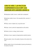 CHEM 120 WEEK 7 LAB PRACTICUM COMPREHENSIVE EXAM SCRIPT 2026 QUESTIONS WITH ANSWERS GRADED A&plus;