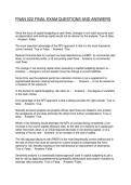 FNAN 522 FINAL EXAM QUESTIONS AND ANSWERS
