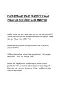 PNCB PRIMARY CARE PRACTICE EXAM 2026 FULL SOLUTION AND ANALYSIS