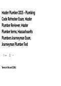 Master Plumber 2025 Exam Prep &ndash; Plumbing Code Refresher&comma; Reviewer&comma; and Journeyman Practice Tests