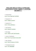 POLI 2051 HOGAN FINAL PAPER 2026 QUESTIONS WITH CORRECT ANSWERS GRADED A&plus;