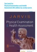 Test bank for  Physical Examination and Health Assessment 8th edition by carolyn jarvis complete guide&period; LATEST EDITION&period;