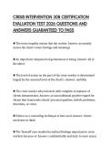 CRISIS INTERVENTION 308 CERTIFICATION EVALUATION TEST 2026 QUESTIONS AND ANSWERS GUARANTEED TO PASS