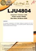 LJU4804 Assignment 1 &lpar;COMPLETE ANSWERS&rpar; Semester 1 2026 &lpar;250655&rpar; - DUE 30 March 2026