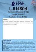  LJU4804 Assignment 1 &lpar;ANSWERS&rpar; Semester 1 2026 - DISTINCTION GUARANTEED